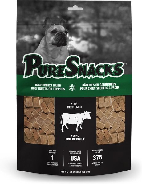 PureSnacks Beef Liver Super Value Size Freeze-Dried Dog Treats, 14.4-oz bag slide 1 of 4