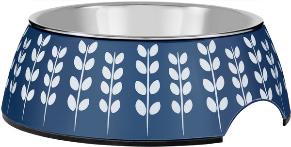 Frisco Leaf Design Stainless Steel Dog & Cat Bowl, Blue, 1.75 Cups slide 1 of 8