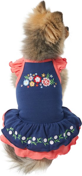 Frisco Embroidered Floral Dog & Cat Dress, X-Small slide 1 of 7