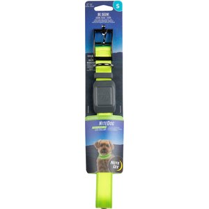 Nite Ize Rechargeable LED Dog Collar, Lime, Small