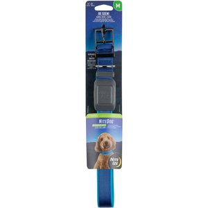 Nite Ize Rechargeable LED Dog Collar, Blue, Medium