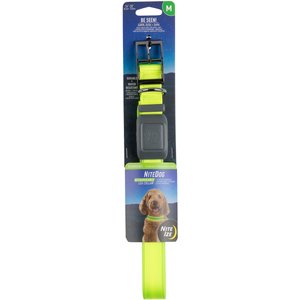 Nite Ize Rechargeable LED Dog Collar, Lime, Large