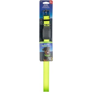 Nite Ize Rechargeable LED Dog Collar, Lime, X-Large