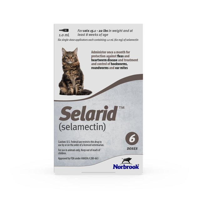 SELARID Topical Solution for Cats, 15.122 lbs, (Taupe Box), 6 Doses (6