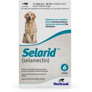 Selarid Topical Solution for Dogs, 40.1-85 lbs, (Teal Box), 6 Doses (6-mos. supply)