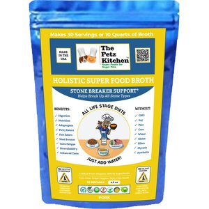 The Petz Kitchen Holistic Super Food Broth Stone Breaker Support Pork Flavor Concentrate Powder Dog & Cat Supplement, 4.5-oz bag