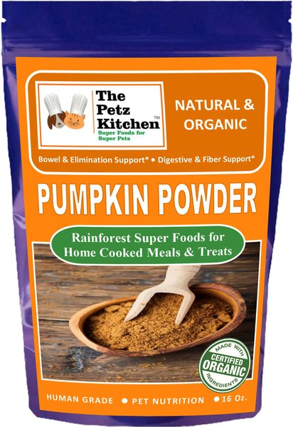 The Petz Kitchen Pumpkin Powder Bowel, Elimination, Digestive & Fiber Support Dog & Cat Supplement slide 1 of 3