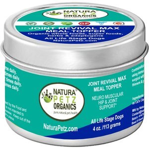 Natura Petz Organics JOINT REVIVAL MAX MASTER BLEND MEAL TOPPER* Neuro Muscular Hip & Joint Support* Dog Supplement, 4-oz jar