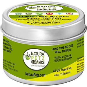 Natura Petz Organics LONG TIME NO SEE MEAL TOPPER* Vision & Ocular Health Support* Cat Supplement, 4-oz jar
