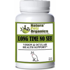 Natura Petz Organics LONG TIME NO SEE* Vision & Ocular Health Support* Cat Supplement, 90 count