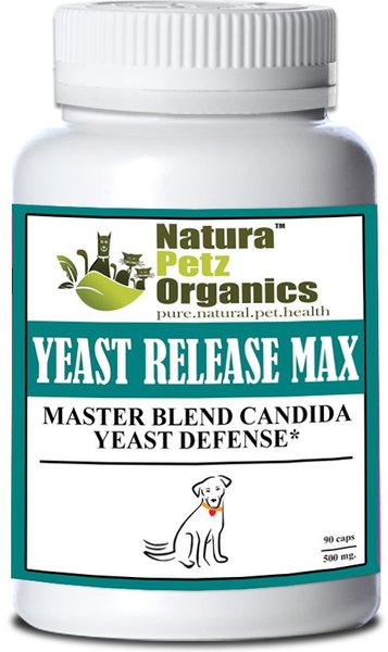 Natura Petz Organics Yeast Release Max Turkey Flavored Capsules Digestive Supplement for Dogs, 90 count slide 1 of 4