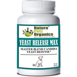 Natura Petz Organics Yeast Release Max Turkey Flavored Capsules Digestive Supplement for Dogs, 90 count