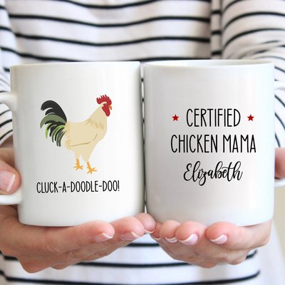 904 Custom Personalized Certified Chicken Mama Double Sided Mug, 11-oz, slide 1 of 1