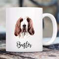 904 Custom Personalized Dog Breed Watercolor Mug, 11-oz, Basset Hound