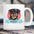 904 Custom Personalized Dog Breed Colorblock Banner Coffee Mug, 11-oz, Rottweiler