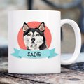 904 Custom Personalized Dog Breed Colorblock Banner Coffee Mug, 11-oz, Husky