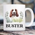 904 Custom Personalized Dog Breed Botanical Coffee Mug, 11-oz, Basset Hound
