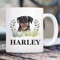 904 Custom Personalized Dog Breed Botanical Coffee Mug, 11-oz, Rottweiler
