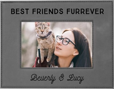 904 Custom Personalized Best Friends Furrever Cat Leatherette Picture Frame, slide 1 of 1