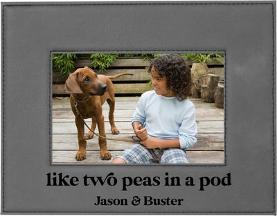 904 Custom Personalized Two Peas in a Pod Leatherette Pet Picture Frame, slide 1 of 1