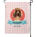 904 Custom Personalized Dog Breed Pink Banner Garden Flag, Poodle