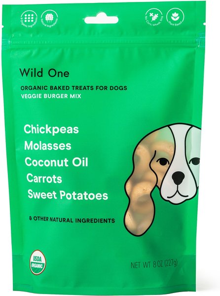 Wild One Organic Veggie Burger Baked Dog Treats, 8-oz bag slide 1 of 7