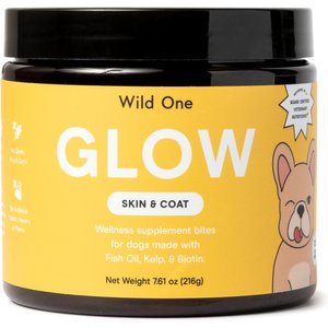 Wild One Glow Skin & Coat Support Soft Chew Dog Supplement, 120 count