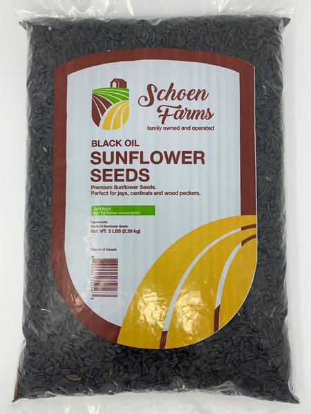Schoen Farms Black Oil Sunflower Seeds Bird Food, 5-lb bag slide 1 of 3