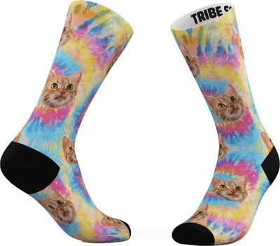 Tribe Socks Personalized Tie-Dye Pet Face Socks, slide 1 of 1