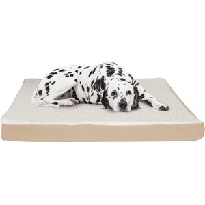 Pet Adobe Memory Foam Orthopedic Bolster Dog Bed w/ Removable Cover, Tan, Large