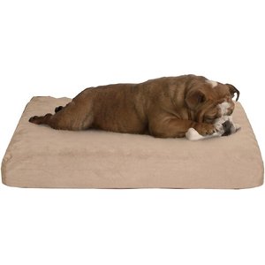 Pet Adobe Orthopedic Memory Foam Bolster Dog Bed w/ Removable Cover, Tan, Small