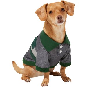 Frisco Green Striped Polo Dog & Cat Shirt, Large