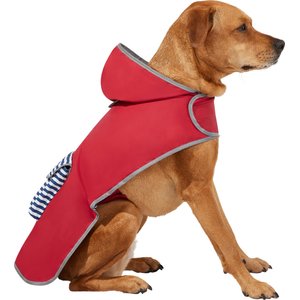 Frisco Red Reversible Packable Dog Raincoat, Medium