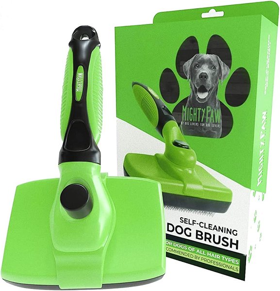 Mighty Paw Dog & Cat Grooming Brush, Green slide 1 of 9