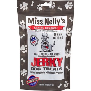 Miss Nelly's Canine Gourmet Beef Sticks Jerky Dog Treats, 16-oz bag
