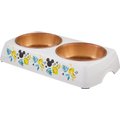 Disney Mickey Mouse Lemon Melamine Stainless Steel Double Dog & Cat Bowl, 1.75 cups