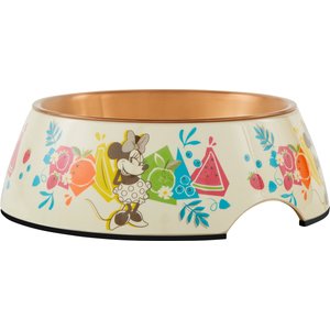 Disney Minnie Mouse Summer Bamboo Melamine Stainless Steel Dog & Cat Bowl, 3.25 cups