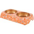 Disney Mickey Mouse Orange Bamboo Melamine Stainless Steel Double Dog & Cat Bowl, 1.75 cups