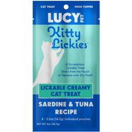 Lucy Pet Products Kitty Lickies Sardine & Tuna Recipe Grain-Free Lickable Cat Treat, 0.5-oz tube, 4 count