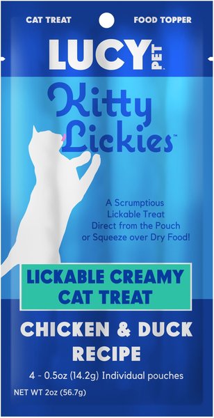 Lucy Pet Products Kitty Lickies Chicken & Duck Recipe Grain-Free Lickable Cat Treat, 0.5-oz tube, 4 count slide 1 of 6