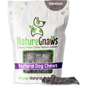 Nature Gnaws Venison Jerky Chews Dog Treats, 16-oz bag