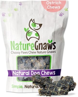 Nature Gnaws Smoked Ostrich Jerky Chews Dog Treats, slide 1 of 1