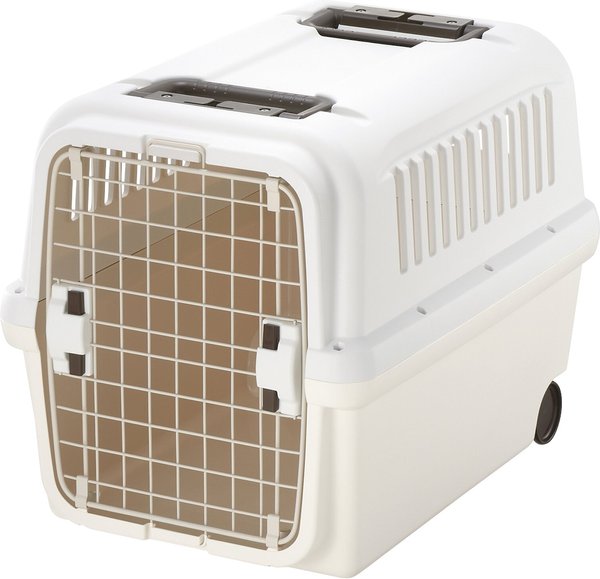 Richell E-Z Mobile Dog & Cat Carrier, White/Beige, Small/Medium slide 1 of 2