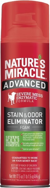 Nature's Miracle Advanced Aerosol Dog Stain & Odor Eliminator Foam, 17.5-oz bottle, 2 count slide 1 of 6