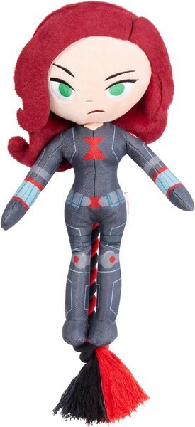 Marvel 's Black Widow Plush with Rope Squeaky Dog Toy slide 1 of 4