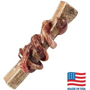 Bones & Chews Made in USA Bully Wrapped Elk Antler Split, 8"