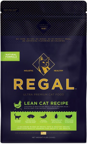 Regal Pet Foods Lean Recipe Dry Cat Food, 4-lb bag slide 1 of 5