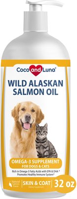Coco and Luna Wild Alaskan Salmon Oil Omega 3 Supplement for Dog & Cat, slide 1 of 1