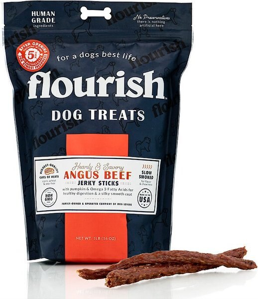 Flourish Human Grade Angus Beef Jerky Sticks Dog Treats, 1-lb bag slide 1 of 2