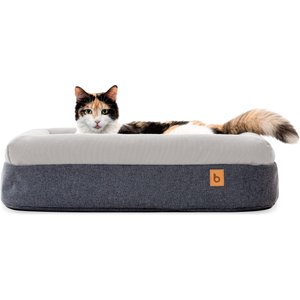 Litterbox.com Memory Foam Covered Cat & Dog Bed, Demin/Light Grey